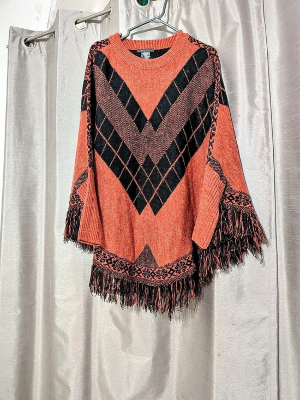 Suzanne Geometric Fringe Sweater Size Medium